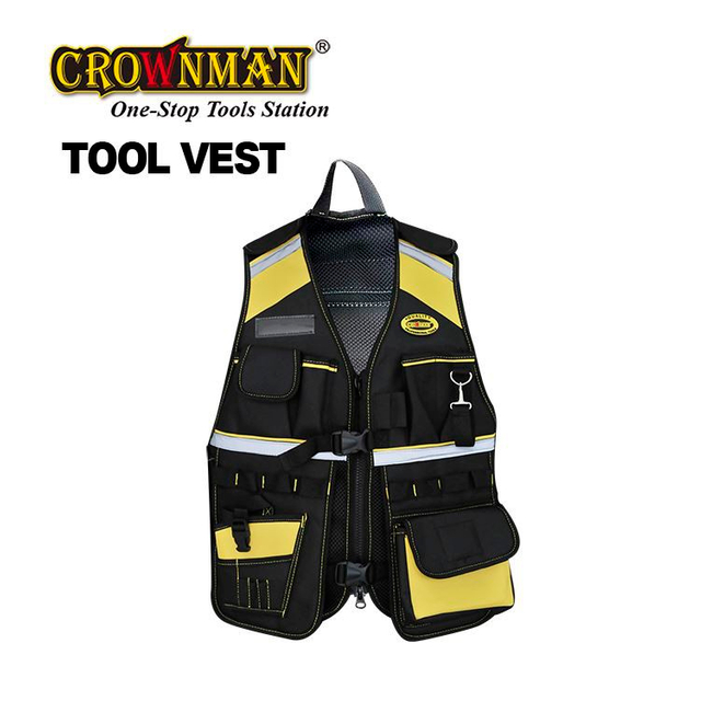 Gilet à outils réfléchissant multifonctionnel CROWNMAN