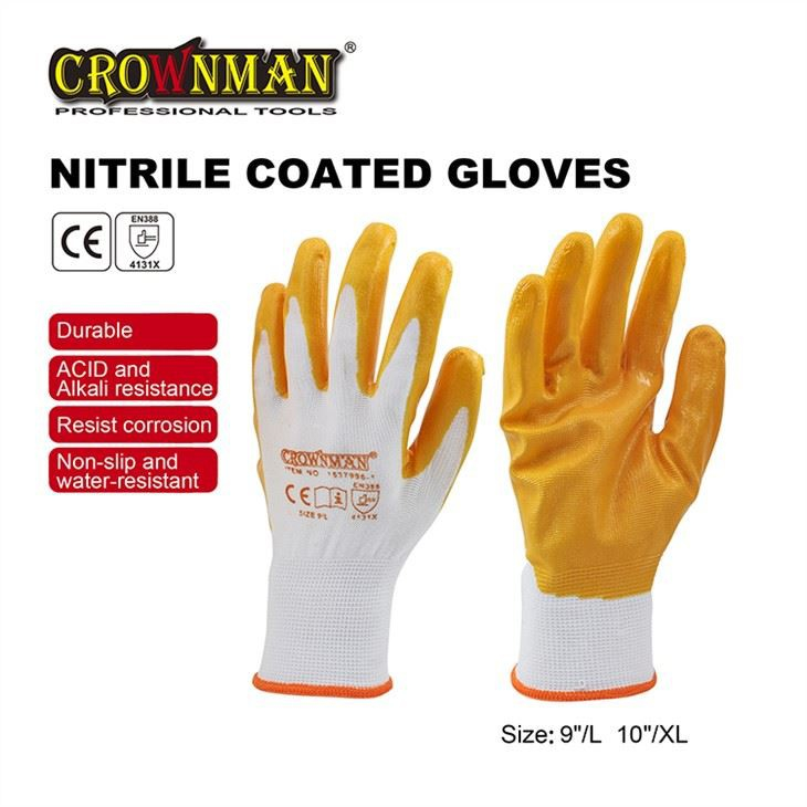 Gants enduits de nitrile