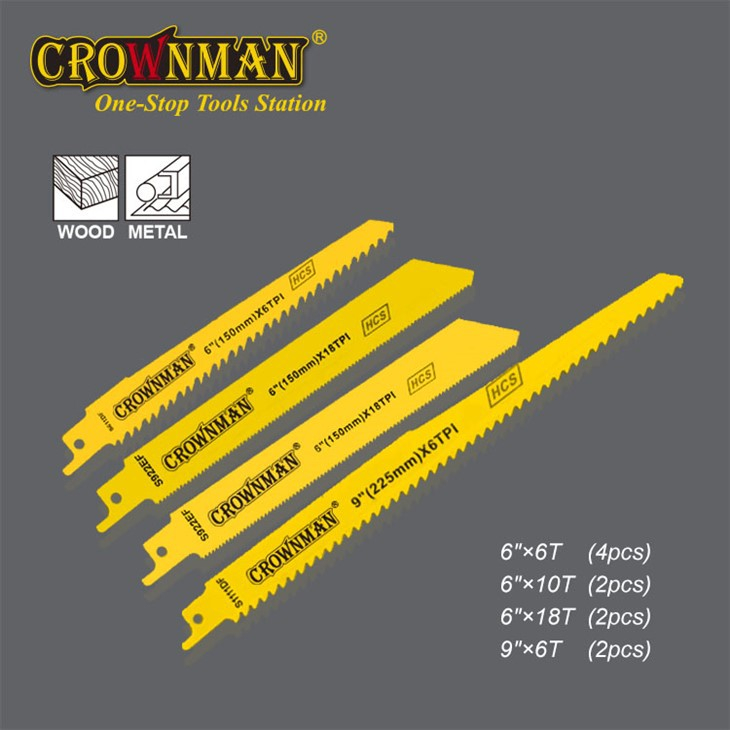 Jeu de 10 lames de scie alternative CROWNMAN